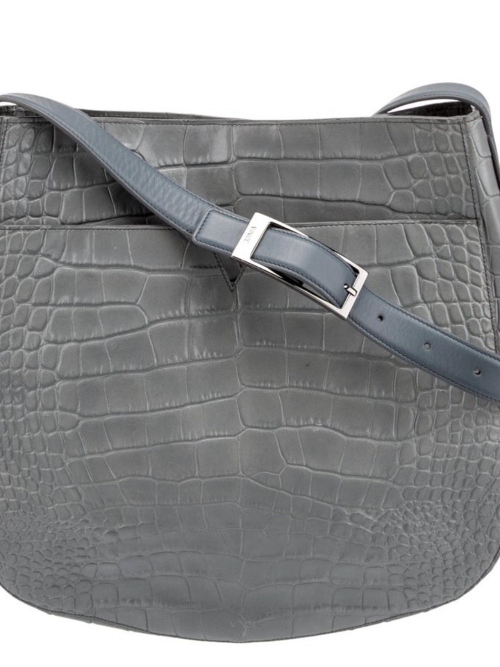 VINCE Croc-Embossed Genuine Leather Shoulder/crossbody Bag